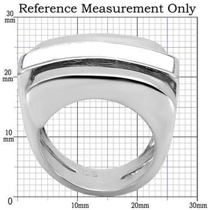 TK108 - Stainless Steel Ring High polished (no plating) Women Semi-Precious White