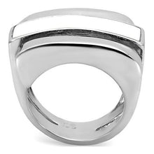TK108 - Stainless Steel Ring High polished (no plating) Women Semi-Precious White