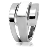 TK108 - Stainless Steel Ring High polished (no plating) Women Semi-Precious White