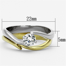TK1092 - Stainless Steel Ring Two-Tone IP Gold (Ion Plating) Women AAA Grade CZ Clear