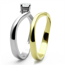 TK1092 - Stainless Steel Ring Two-Tone IP Gold (Ion Plating) Women AAA Grade CZ Clear