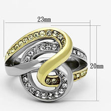 TK1094 - Stainless Steel Ring Two-Tone IP Gold (Ion Plating) Women Top Grade Crystal Citrine Yellow