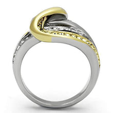 TK1094 - Stainless Steel Ring Two-Tone IP Gold (Ion Plating) Women Top Grade Crystal Citrine Yellow