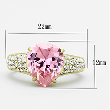 TK1098 - Stainless Steel Ring IP Gold(Ion Plating) Women AAA Grade CZ Rose