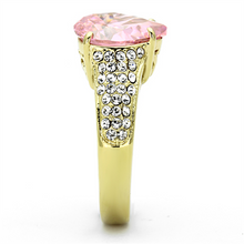 TK1098 - Stainless Steel Ring IP Gold(Ion Plating) Women AAA Grade CZ Rose