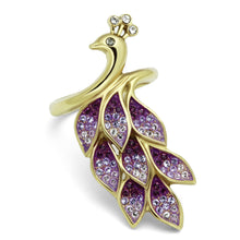 TK1101 - Stainless Steel Ring IP Gold(Ion Plating) Women Top Grade Crystal Multi Color