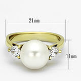 TK1103 - Stainless Steel Ring IP Gold(Ion Plating) Women Synthetic White