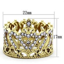 TK1105 - Stainless Steel Ring IP Gold(Ion Plating) Women Top Grade Crystal Tanzanite