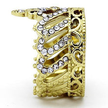 TK1105 - Stainless Steel Ring IP Gold(Ion Plating) Women Top Grade Crystal Tanzanite