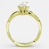 TK1106 - Stainless Steel Ring IP Gold(Ion Plating) Women AAA Grade CZ Clear
