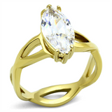 TK1106 - Stainless Steel Ring IP Gold(Ion Plating) Women AAA Grade CZ Clear