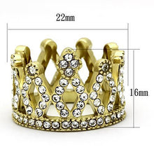 TK1109 - Stainless Steel Ring IP Gold(Ion Plating) Women Top Grade Crystal Clear