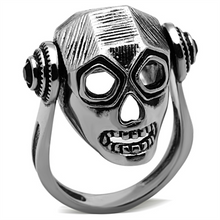 TK1115 - Stainless Steel Ring High polished (no plating) Women Top Grade Crystal Jet