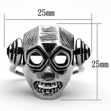 TK1115 - Stainless Steel Ring High polished (no plating) Women Top Grade Crystal Jet