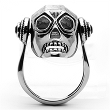 TK1115 - Stainless Steel Ring High polished (no plating) Women Top Grade Crystal Jet
