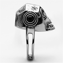TK1115 - Stainless Steel Ring High polished (no plating) Women Top Grade Crystal Jet