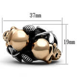 TK1119 - Stainless Steel Ring Two-Tone IP Rose Gold Women Epoxy Jet