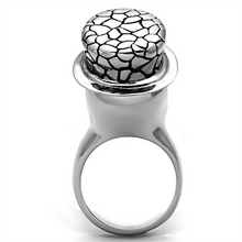 TK1121 - Stainless Steel Ring High polished (no plating) Women Epoxy Jet