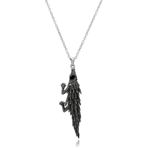 TK1124 - Stainless Steel Pendant High polished (no plating) Women Top Grade Crystal Jet