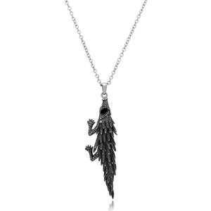 TK1124 - Stainless Steel Pendant High polished (no plating) Women Top Grade Crystal Jet