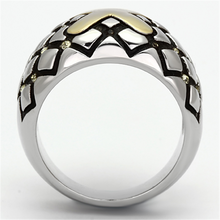 TK1131 - Stainless Steel Ring Two-Tone IP Gold (Ion Plating) Women Top Grade Crystal Citrine Yellow