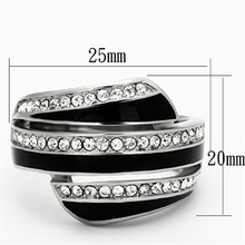 TK1134 - Stainless Steel Ring High polished (no plating) Women Top Grade Crystal Clear