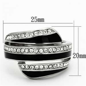 TK1134 - Stainless Steel Ring High polished (no plating) Women Top Grade Crystal Clear