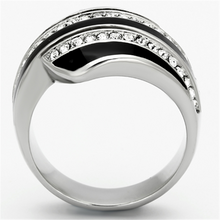 TK1134 - Stainless Steel Ring High polished (no plating) Women Top Grade Crystal Clear