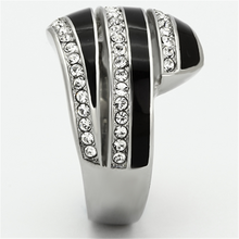 TK1134 - Stainless Steel Ring High polished (no plating) Women Top Grade Crystal Clear