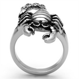 TK1135 - Stainless Steel Ring High polished (no plating) Women Top Grade Crystal Jet