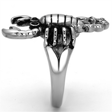 TK1135 - Stainless Steel Ring High polished (no plating) Women Top Grade Crystal Jet