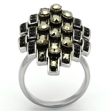 TK1136 - Stainless Steel Ring High polished (no plating) Women Top Grade Crystal Jet