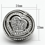 TK1141 - Stainless Steel Ring High polished (no plating) Women Top Grade Crystal Clear