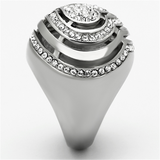 TK1141 - Stainless Steel Ring High polished (no plating) Women Top Grade Crystal Clear