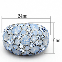 TK1147 - Stainless Steel Ring High polished (no plating) Women Top Grade Crystal Sea Blue