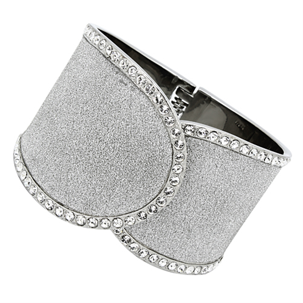 TK1152 - Stainless Steel Bangle High polished (no plating) Women Top Grade Crystal Clear