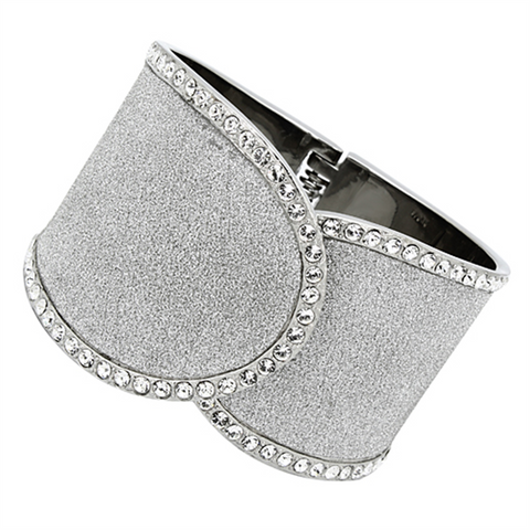 TK1152 - Stainless Steel Bangle High polished (no plating) Women Top Grade Crystal Clear