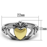 TK1157 - Stainless Steel Ring Two-Tone IP Gold (Ion Plating) Women No Stone No Stone
