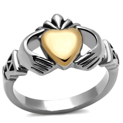 TK1157 - Stainless Steel Ring Two-Tone IP Gold (Ion Plating) Women No Stone No Stone