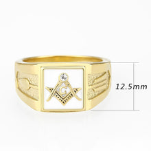 TK1159W - Stainless Steel Ring IP Gold(Ion Plating) Men Top Grade Crystal Clear