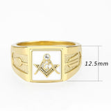 TK1159W - Stainless Steel Ring IP Gold(Ion Plating) Men Top Grade Crystal Clear