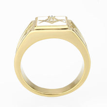 TK1159W - Stainless Steel Ring IP Gold(Ion Plating) Men Top Grade Crystal Clear
