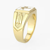 TK1159W - Stainless Steel Ring IP Gold(Ion Plating) Men Top Grade Crystal Clear