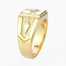TK1159W - Stainless Steel Ring IP Gold(Ion Plating) Men Top Grade Crystal Clear