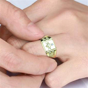 TK1159W - Stainless Steel Ring IP Gold(Ion Plating) Men Top Grade Crystal Clear