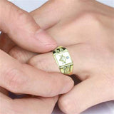 TK1159W - Stainless Steel Ring IP Gold(Ion Plating) Men Top Grade Crystal Clear