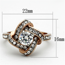 TK1166 - Stainless Steel Ring Two-Tone IP Rose Gold Women AAA Grade CZ Clear