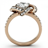 TK1166 - Stainless Steel Ring Two-Tone IP Rose Gold Women AAA Grade CZ Clear
