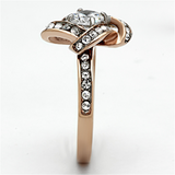 TK1166 - Stainless Steel Ring Two-Tone IP Rose Gold Women AAA Grade CZ Clear