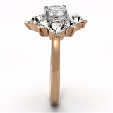 TK1168 - Stainless Steel Ring Two-Tone IP Rose Gold Women AAA Grade CZ Clear
